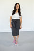 Charcoal Bow Pencil Skirt