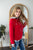 Red and Buffalo Plaid Button Hoodie - MOB Fashion Boutique