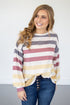 Bubble Sleeve Striped Top