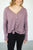 Waffle Knit Button Down Top | Dusty Lilac - MOB Fashion Boutique