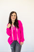 Lace Up Pullover | Hot Pink