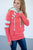 Coral and Mint Women's Double Hooded Sweatshirt