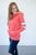 Coral and Mint Women's Double Hooded Sweatshirt