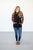 Orange and Black Plaid Hoodie | Woman's Double Hooded Sweatshirt - MOB Fashion Boutique