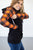 Orange and Black Plaid Women's Double Hooded Sweatshirt