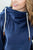 Velour Cowl Hoodie | Navy - MOB Fashion Boutique