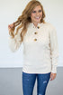 Half Button Cable Knit Sweater