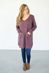 V-Neck Pocketed Tunic | Faded Plum