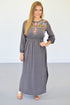 Embroidered Maxi | Charcoal