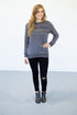 Color Block Stripes Sweater | Charcoal