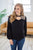Black Waffle Knit Cutout Top - MOB Fashion Boutique